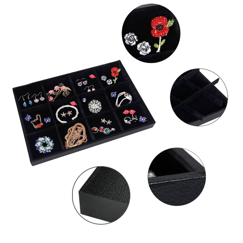Stratalife Jewelry Tray Bracelet Holder Stackable Jewelry Organizer Removable Jewelry Display Drawer Organizer Holder Storage Show Case (12 Grid) - Image 3